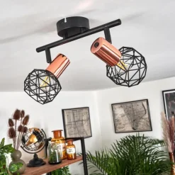 hofstein Plafonnier Palmira Cuivre, Noir, 2 lumières