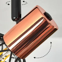 hofstein Plafonnier Palmira Cuivre, Noir, 2 lumières