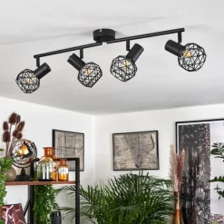 Lampes Vintages & Rétros-hofstein Plafonnier Palmira Noir, 4 lumières