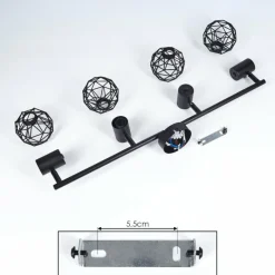 Lampes Vintages & Rétros-hofstein Plafonnier Palmira Noir, 4 lumières