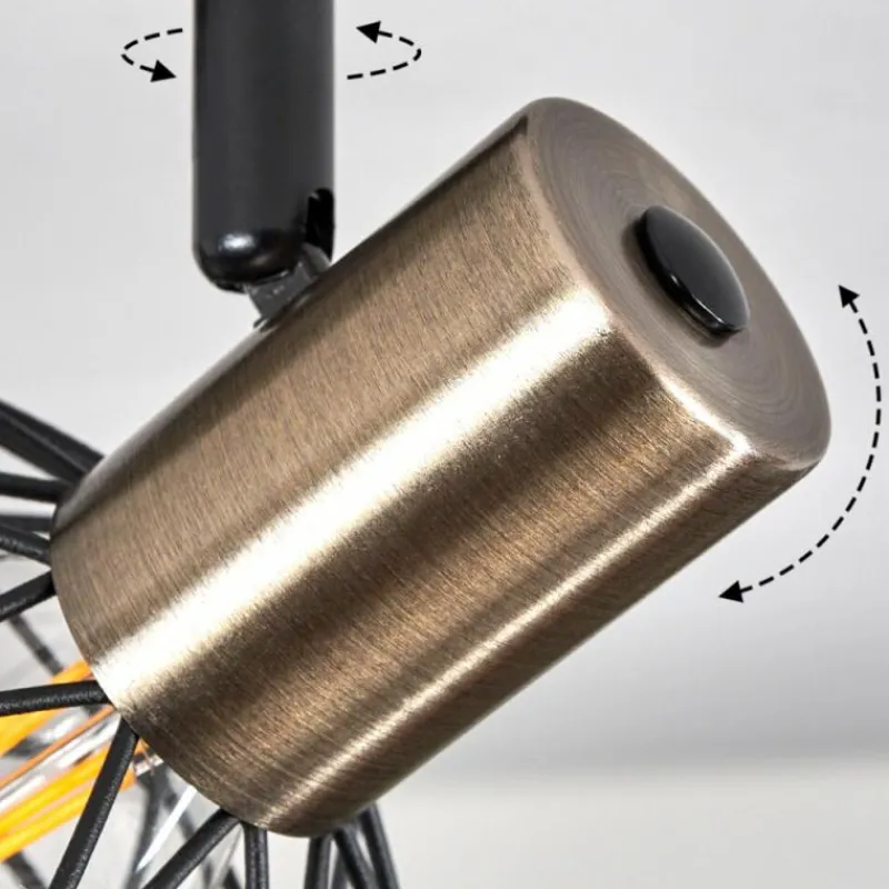 Lampes Dorées-hofstein Plafonnier Palmira Or, Noir, 4 lumières