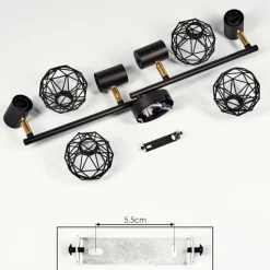 Lampes Dorées-hofstein Plafonnier Palmira Or, Noir, 4 lumières