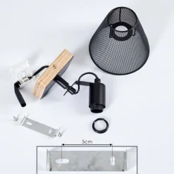 Lampes Industrielles-hofstein Plafonnier Panaguá Bois clair, Noir, 1 lumière