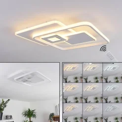 hofstein Plafonnier Panchita LED Blanc, 1 lumière, Télécommandes