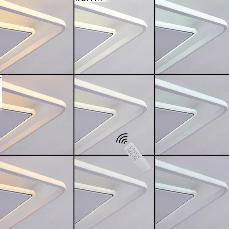 hofstein Plafonnier Panchita LED Blanc, 1 lumière, Télécommandes