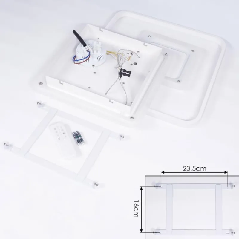 hofstein Plafonnier Panchita LED Blanc, 1 lumière, Télécommandes