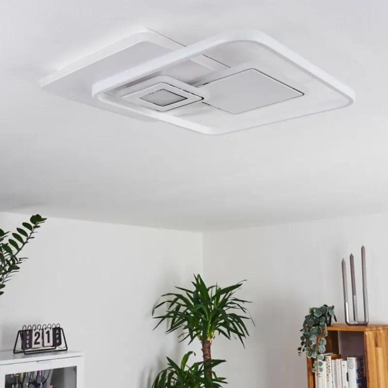 hofstein Plafonnier Panchita LED Blanc, 1 lumière, Télécommandes