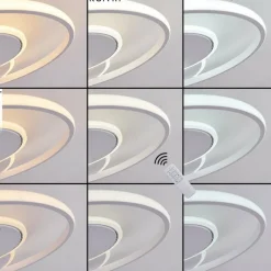 hofstein Plafonnier Panchita LED Blanc, 1 lumière, Télécommandes