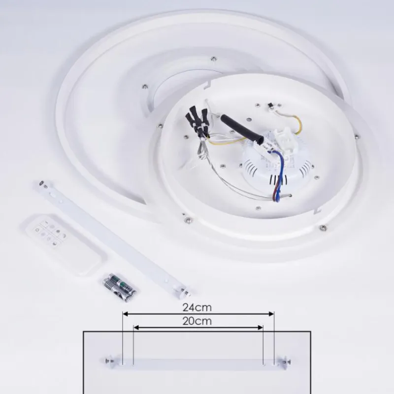hofstein Plafonnier Panchita LED Blanc, 1 lumière, Télécommandes