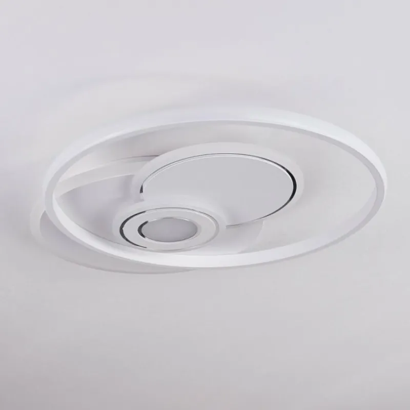 hofstein Plafonnier Panchita LED Blanc, 1 lumière, Télécommandes