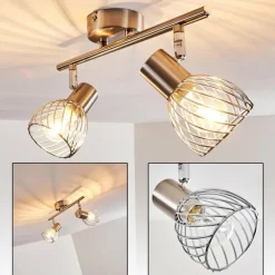 hofstein Plafonnier Parado Nickel mat, 2 lumières