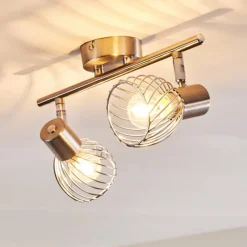 hofstein Plafonnier Parado Nickel mat, 2 lumières