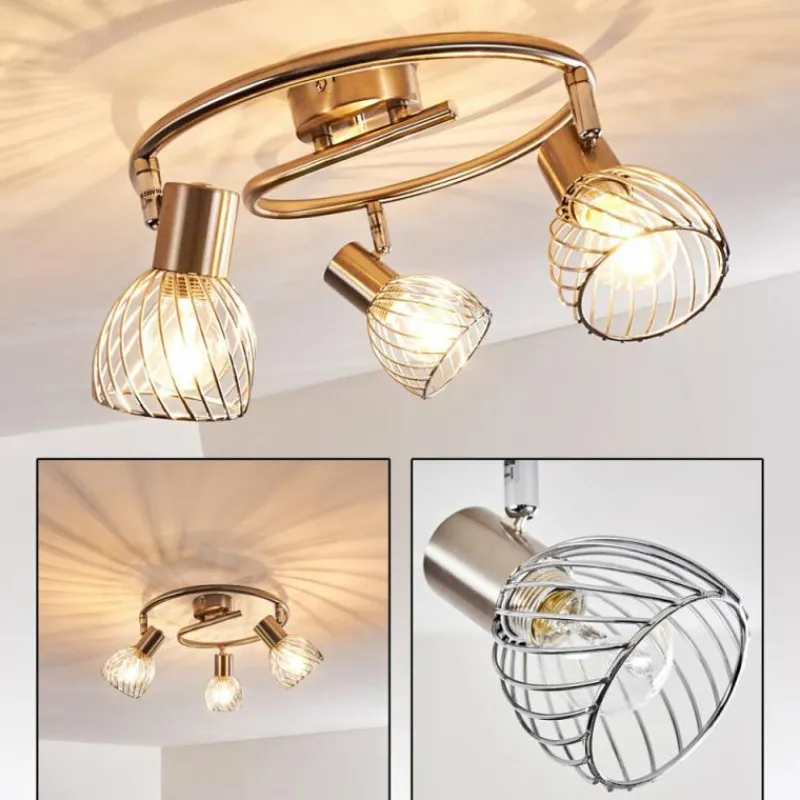 hofstein Plafonnier Parado Nickel mat, 3 lumières