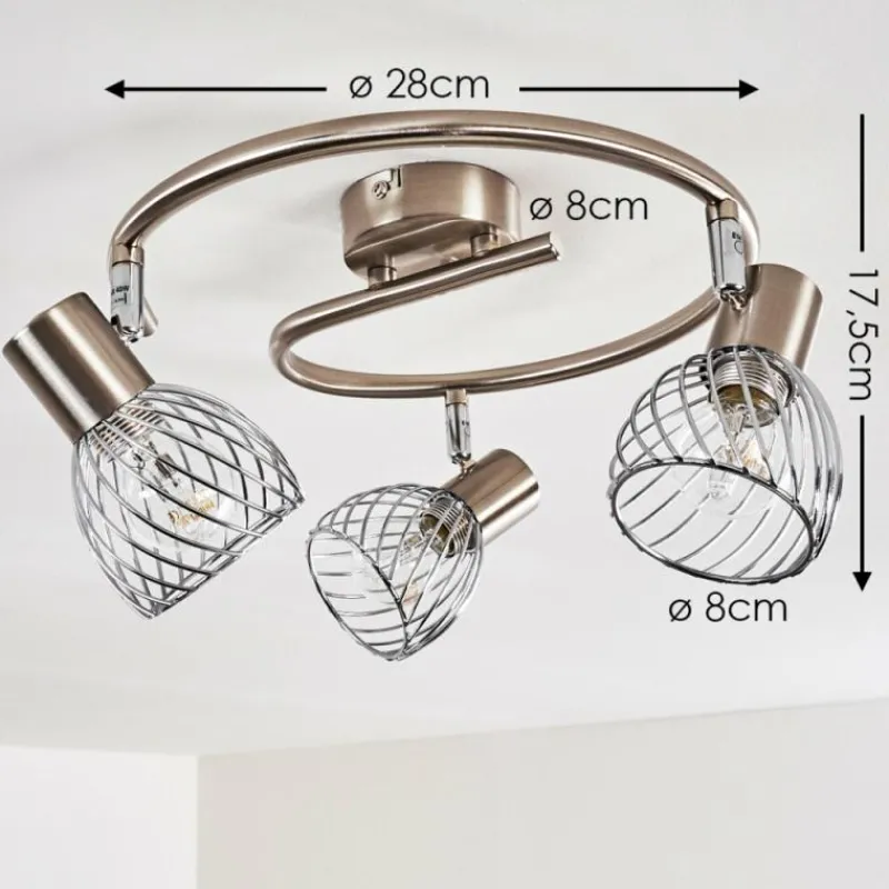 hofstein Plafonnier Parado Nickel mat, 3 lumières