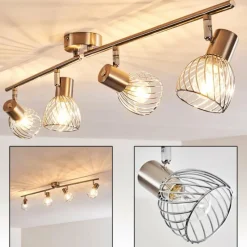 hofstein Plafonnier Parado Nickel mat, 4 lumières