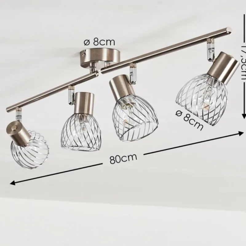 hofstein Plafonnier Parado Nickel mat, 4 lumières