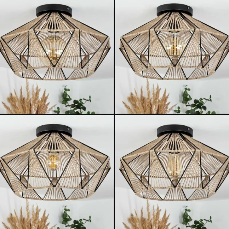 Style Boho-Chic-hofstein Plafonnier Pardieiro Noir, 1 lumière