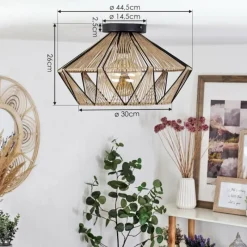 Style Boho-Chic-hofstein Plafonnier Pardieiro Noir, 1 lumière