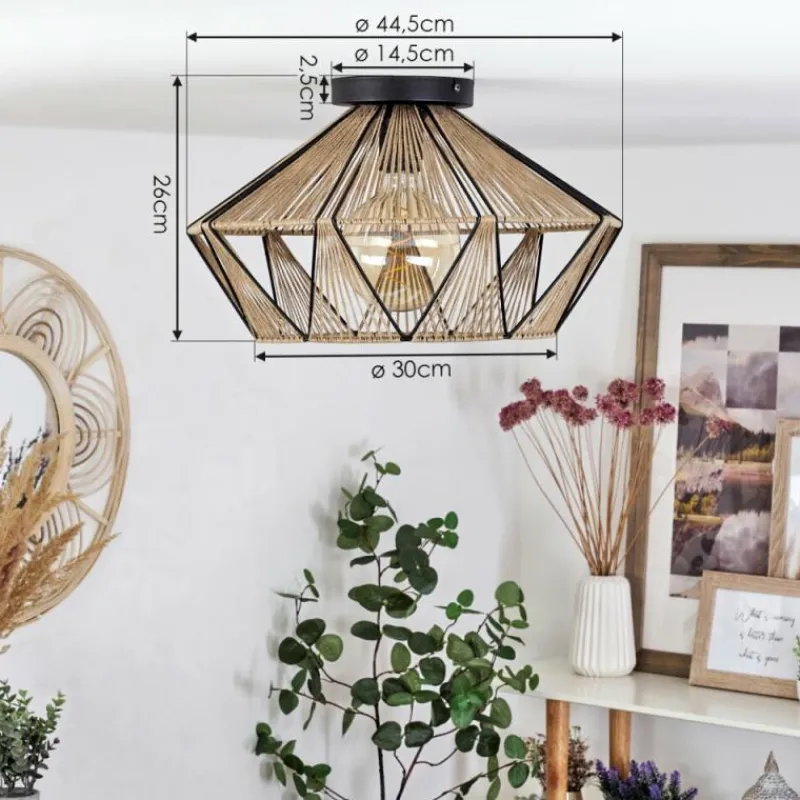 Style Boho-Chic-hofstein Plafonnier Pardieiro Noir, 1 lumière