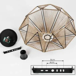 Style Boho-Chic-hofstein Plafonnier Pardieiro Noir, 1 lumière