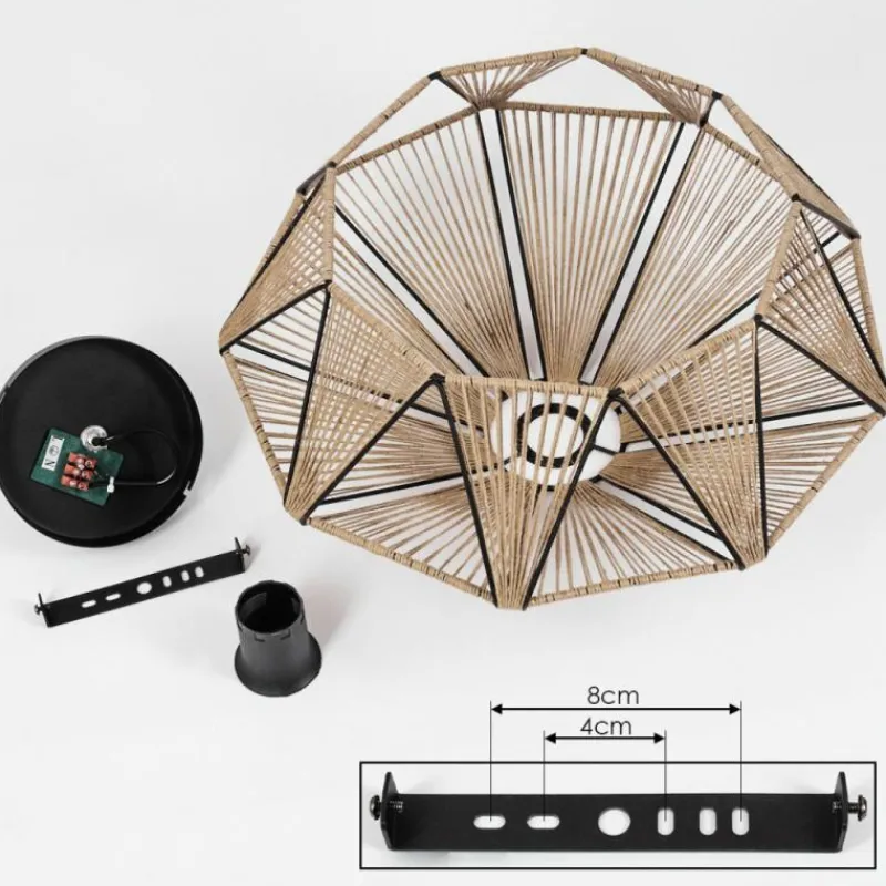 Style Boho-Chic-hofstein Plafonnier Pardieiro Noir, 1 lumière