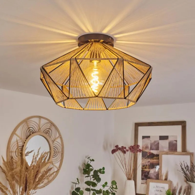 Style Boho-Chic-hofstein Plafonnier Pardieiro Noir, 1 lumière