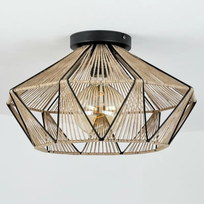 Style Boho-Chic-hofstein Plafonnier Pardieiro Noir, 1 lumière