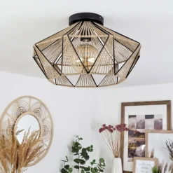 Style Boho-Chic-hofstein Plafonnier Pardieiro Noir, 1 lumière