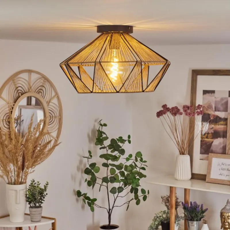 Style Boho-Chic-hofstein Plafonnier Pardieiro Noir, 1 lumière