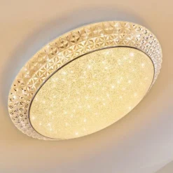 hofstein Plafonnier Parrita LED Blanc, 1 lumière, Télécommandes, Changeur de couleurs* Éclairage Led