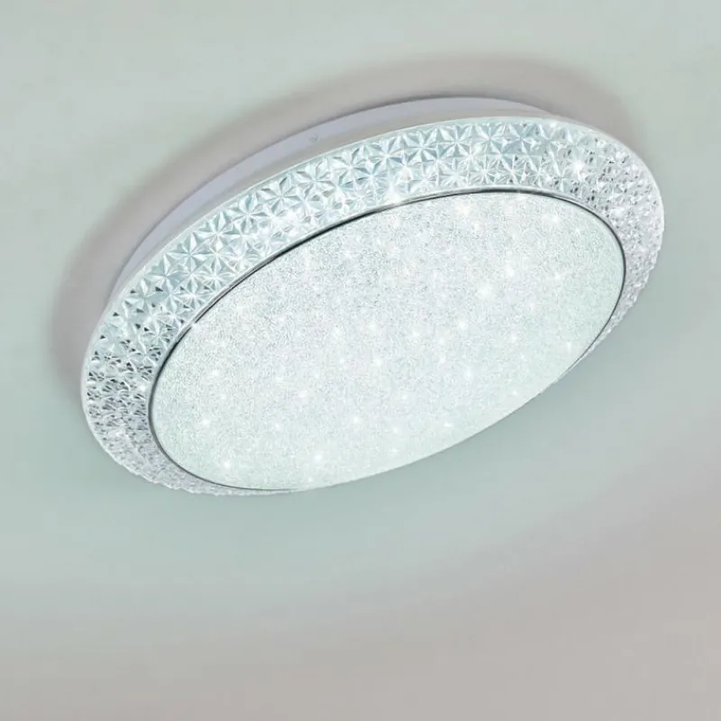 hofstein Plafonnier Parrita LED Blanc, 1 lumière, Télécommandes, Changeur de couleurs* Éclairage Led