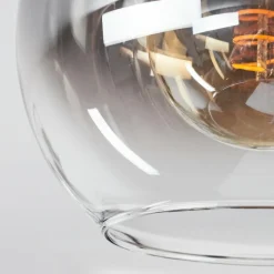 Suspension Verre Fumé-hofstein Plafonnier Pascal Noir, 3 lumières