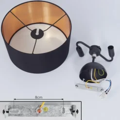 Lampes En Tissu-hofstein Plafonnier Pattburg Noir, 2 lumières