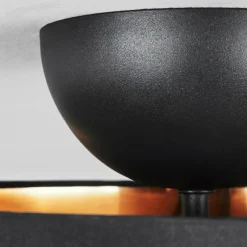 Lampes En Tissu-hofstein Plafonnier Pattburg Noir, 2 lumières