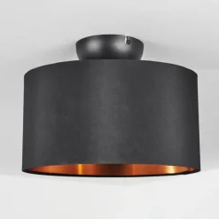 Lampes En Tissu-hofstein Plafonnier Pattburg Noir, 2 lumières