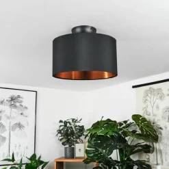 Lampes En Tissu-hofstein Plafonnier Pattburg Noir, 2 lumières