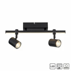 Luminaires Paul Neuhaus Plafonnier Paul Neuhaus BARIK LED Noir, 2 lumières* Spots Et Projecteurs