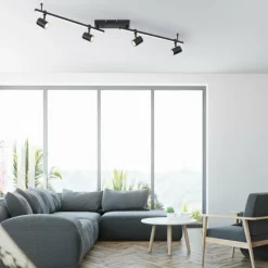 Luminaires Paul Neuhaus Plafonnier Paul Neuhaus BARIK LED Noir, 4 lumières* Éclairage Led