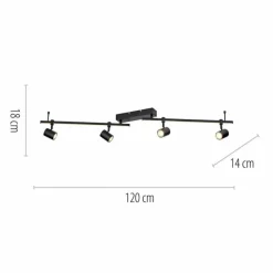 Luminaires Paul Neuhaus Plafonnier Paul Neuhaus BARIK LED Noir, 4 lumières* Éclairage Led