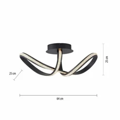 Luminaires Paul Neuhaus Plafonnier Paul Neuhaus BRILLA LED Noir, 1 lumière* Éclairage Led