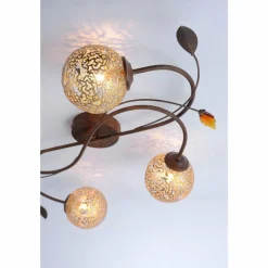 Lampes Art Déco-Luminaires Paul Neuhaus Plafonnier Paul Neuhaus GRETA Rouille, 4 lumières