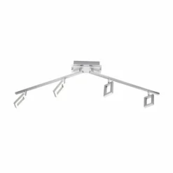Luminaires Paul Neuhaus Plafonnier Paul Neuhaus INIGO LED Acier inoxydable, 4 lumières* Éclairage Led