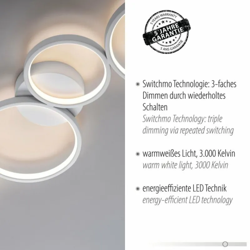 Luminaires Paul Neuhaus Plafonnier Paul Neuhaus KIRINGE LED Blanc, 1 lumière* Éclairage Led