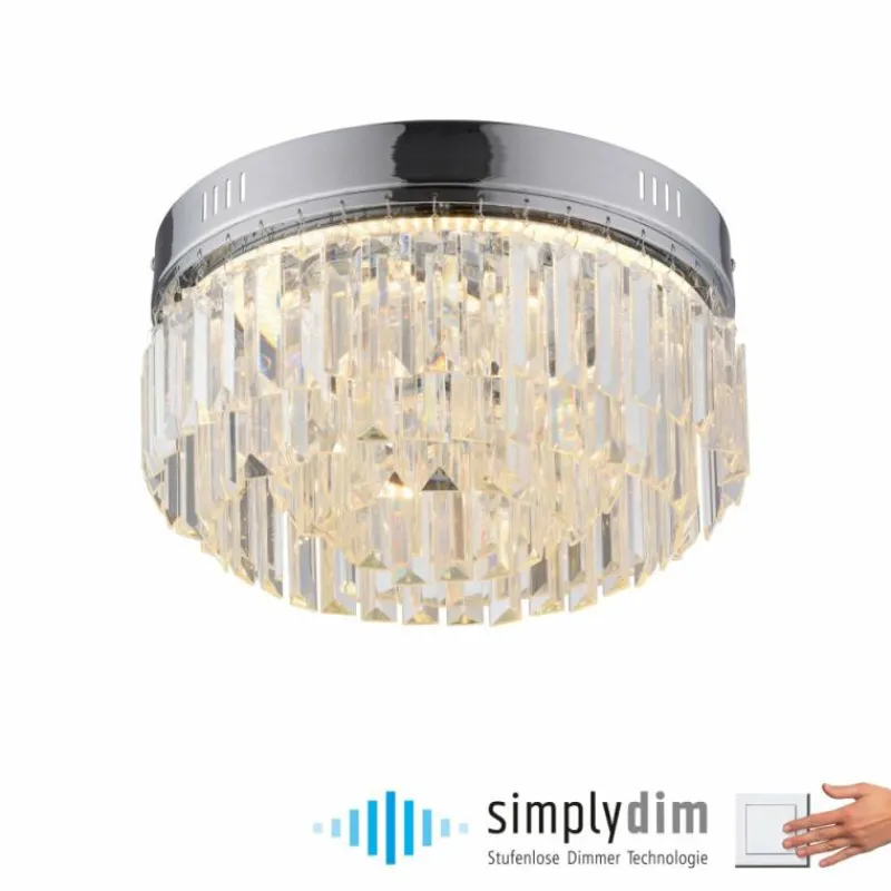 Luminaires Paul Neuhaus Plafonnier Paul Neuhaus KRISTA LED Chrome, 1 lumière