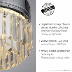 Luminaires Paul Neuhaus Plafonnier Paul Neuhaus KRISTA LED Chrome, 1 lumière