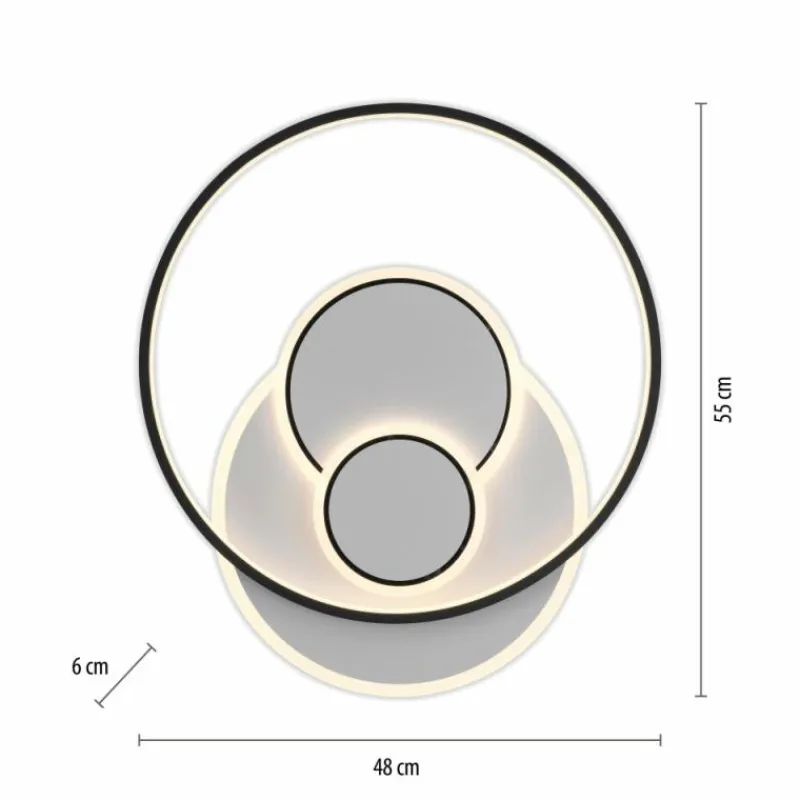 Luminaires Paul Neuhaus Plafonnier Paul Neuhaus MAILAK LED Noir, Blanc, 2 lumières* Éclairage Led