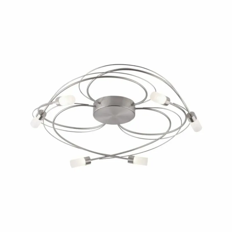 Luminaires Paul Neuhaus Plafonnier Paul Neuhaus NELIA LED Acier inoxydable, 6 lumières