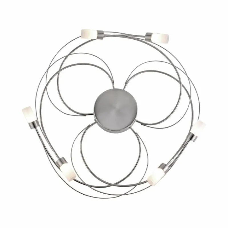 Luminaires Paul Neuhaus Plafonnier Paul Neuhaus NELIA LED Acier inoxydable, 6 lumières