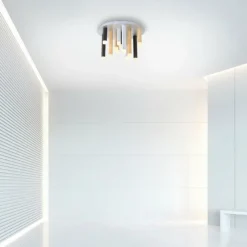 Luminaires Paul Neuhaus Plafonnier Paul Neuhaus PURE-GEMIN LED Aluminium, Noir, 12 lumières* Éclairage Led