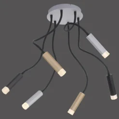 Luminaires Paul Neuhaus Plafonnier Paul Neuhaus PURE-GEMIN LED Aluminium, Laiton, Noir, 6 lumières* Éclairage Led